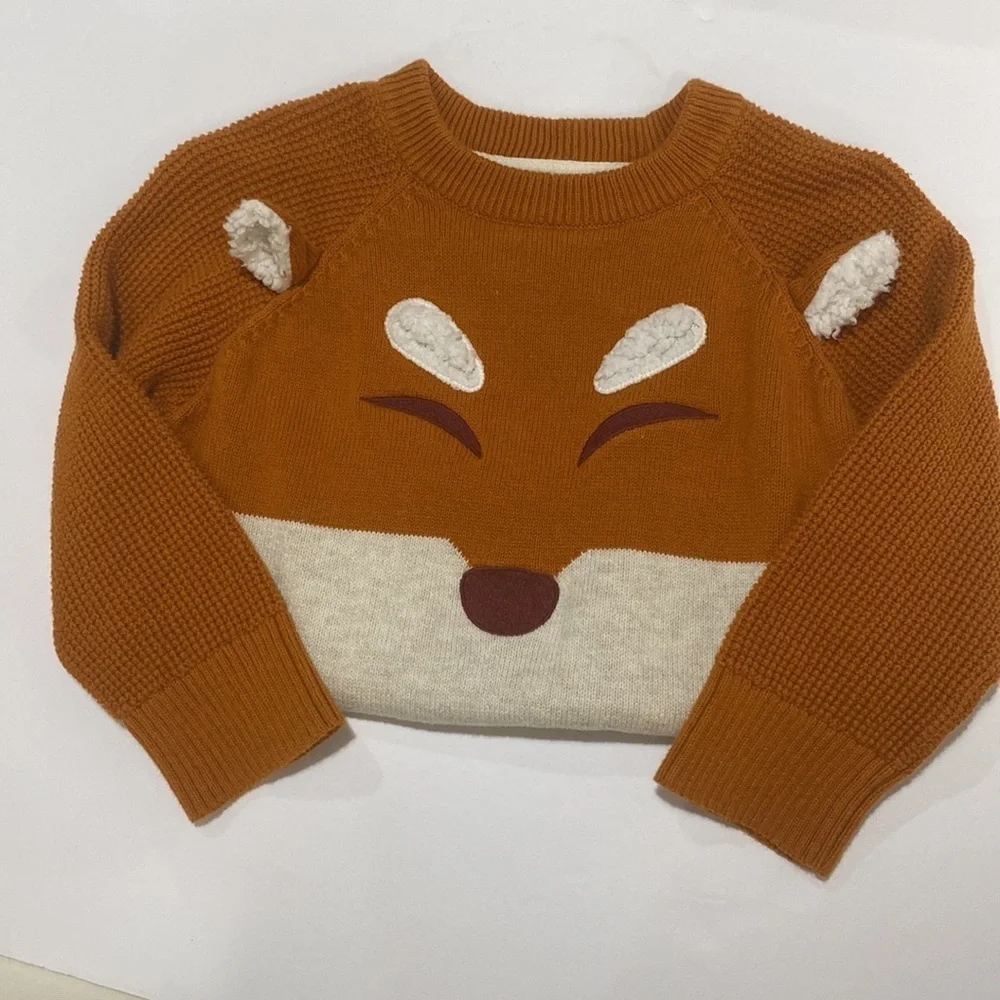 LIKE NEW ✨CAT AND JACK 🤎fox 🦊 knitted sweater